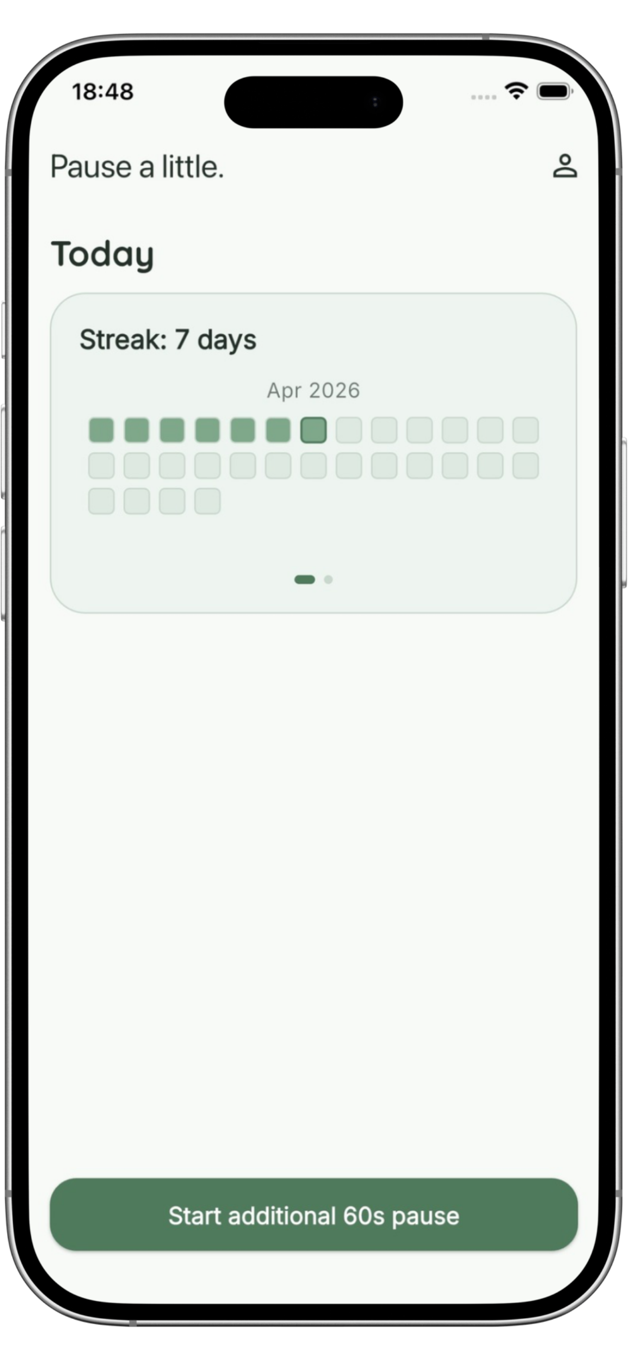 Pausatto streak tracker screen